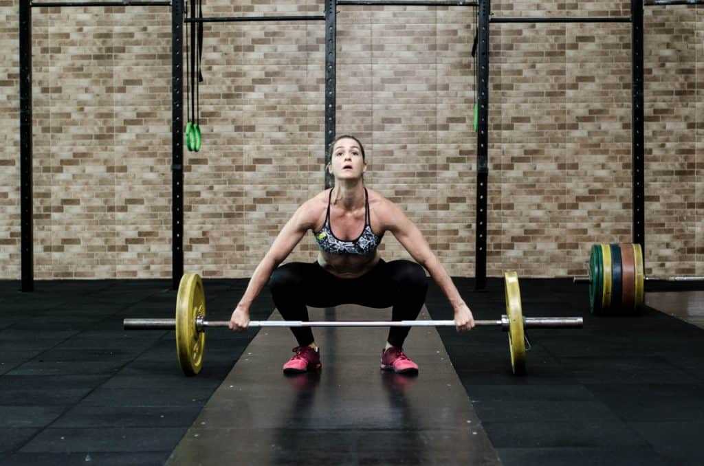 Olympic weightlifting - barbell snatch. Variety with Olympic weightlifting.