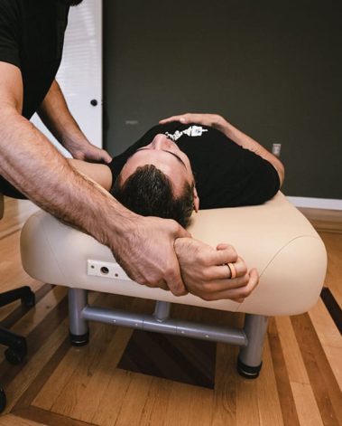 Man laying down for treatment